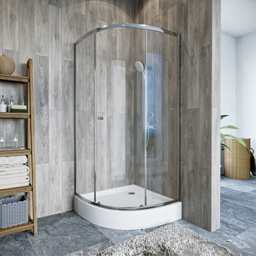 Душевое ограждение  "KOLLER POOL" Waterfall Line NF91 900x900x1850 прозрачное Transparent  6мм CALC FREE хром