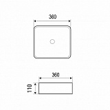 Раковина Azario 360х360х110 накладная, белая (AZ-2179-S)