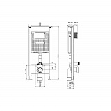 Инсталляция Alcora ST 1200 с клавишей INTEGRO Black Glass