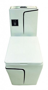 EY-9008 Унитаз -моноблок, с сиденьем термопласт с микролифтом черный/золото