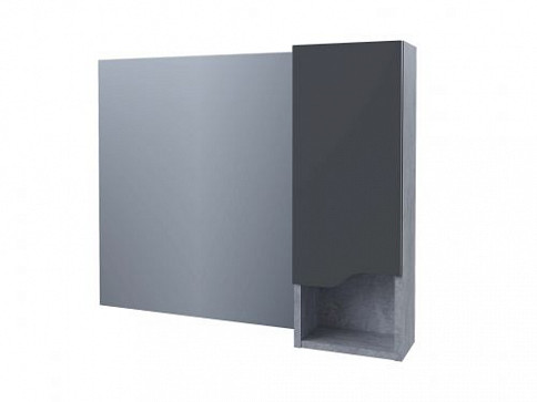 Зеркало-шкаф "Абигель 80", серый / цемент