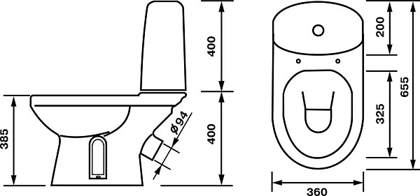 Унитаз-компакт Оскольская керамика Эльдорадо Премиум, декор