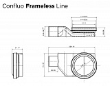 Душевой поддон под плитку Confluo Board UNI 900 со встроенный лотком Frameless Line 550 Pestan