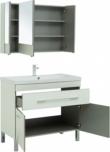 Мебель для ванной Aquanet Верона 100 белый (напольный 1 ящик 2 дверцы) 00287654