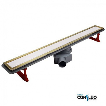 Душевой лоток Pestan Confluo Premium Line 650 White Glass Gold