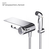 F0H85A800 X-Joy TouchReel, гигиенический набор со смесителем для душа с полкой, держателем туалетной