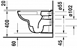 Подвесной унитаз Duravit  D-Code 45700900A1 в комплекте с сиденьем Soft Close