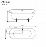 Ванна отдельностоящая GR-1001 (172x80x65) GROSSMAN