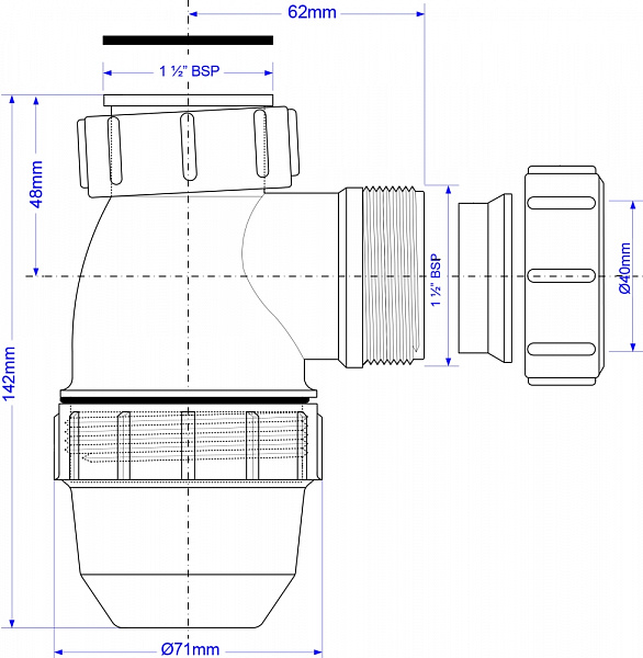 Сифон  McAlpine MRSK2-NW-MINI