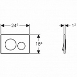 Клавиша смыва Geberit Sigma 20 115.882.KN.1 хром матовый, хром глянец