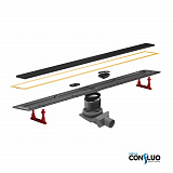 Душевой лоток Pestan Confluo Premium Line 650 Black Glass Gold