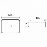 Раковина Azario 600х405х110 накладная, белая (AZ-2174)