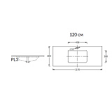 Столешница для раковины Kerama Marazzi Plaza 120 см PL3.VT93\120