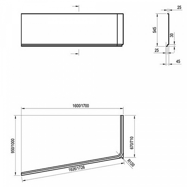 Передняя панель Ravak A для ванны Ravak 10° 160 L CZ83100A00