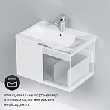 M90FHX06021WG GEM, База под раковину, подвесная, 60 см, 1 ящик push-to-open, цвет: белый, глянец