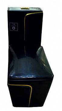 EY-9009 Унитаз -моноблок, с сиденьем термопласт с микролифтом серый/золото
