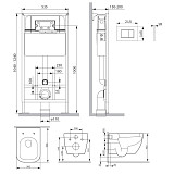 IS70231.901701 Инсталляция с клав ProC S мат хром с подвес унит Gem FlashClean с сид м/лифт