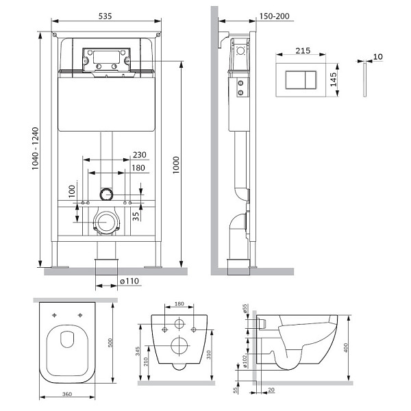 IS70231.901701 Инсталляция с клав ProC S мат хром с подвес унит Gem FlashClean с сид м/лифт