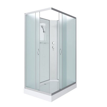 Душ.каб. NG-43085-14QBK (1000х800х2000) низкий поддон(13см) стекло МАТОВОЕ 3 места