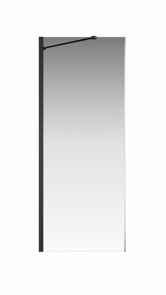Боковая перегородка Creto Tenta 123-SP-800-C-B-8 стекло прозрачное EASY CLEAN, профиль черный, 80х200 см