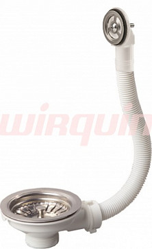 Выпуск чаша Wirquin D90 мм из нерж. стали с круглым переливом