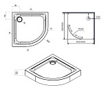 W88T-205-090W X-Joy Twin Slide,   поддон душевой, 90x90