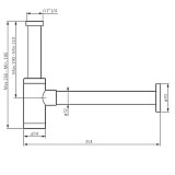 210800300 Option, cифон для раковины, чёрный матовый