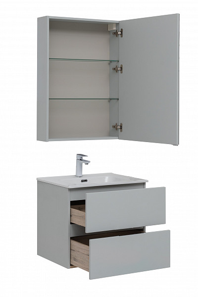 Мебель для ванной Aquanet Алвита New 60 2 ящика, серый 00274224