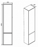 Шкаф - колонна Roca Laks R белая ZRU9302802