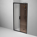 W90G-110-1-195BBr Gem Solo Дверь душевая 110х195, стекло бронзовое, профиль черный матовый