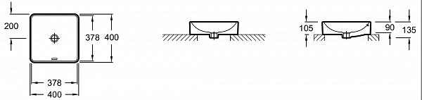 Накладная раковина Jacob Delafon Vox 40х40 см  EVG102-PT3