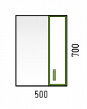 Зеркало-шкаф Corozo "Спектр 50" серое, SD-00000708