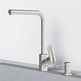 F8005D11 Like, набор 2в1: смеситель для кухни L-образный излив, диспенсер, сатин, шт.