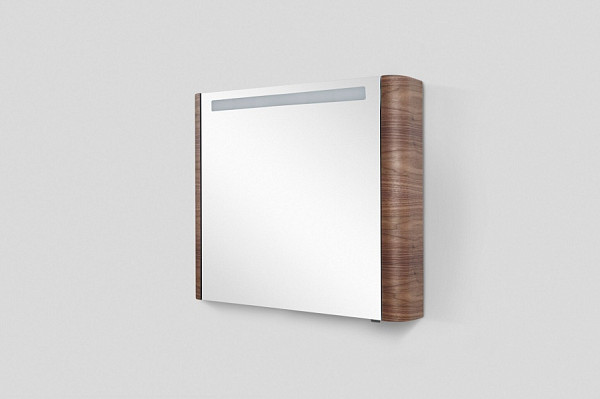 M30MCL0801NF Sensation, зеркало, зеркальный шкаф, левый, 80 см, с подсветкой, орех, текстурированная
