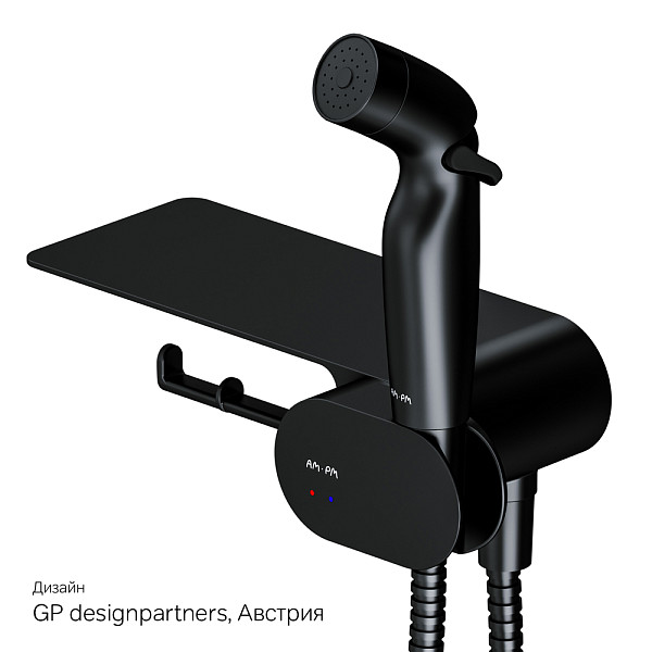 F0202622 Like, гигиенический набор со смесителем для душа с полкой, держателем туалетной бумаги, гиг