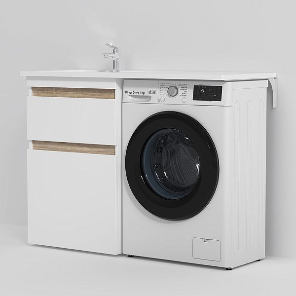 M85AFSX0602WG X-Joy, База под столешницу для стиральной машины, напольная, 60 см, 2 ящика, белый гля