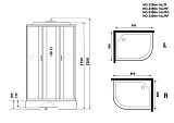 Душ.каб. NG-33984-14LG (900х800х2150) средний поддон (26см) стекло МАТОВОЕ 4 места