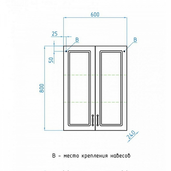 Подвесной шкаф Style Line Олеандр-2 60х80, рельеф пастель