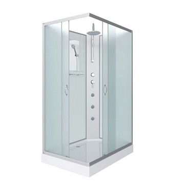 Душ.каб. NG-43295-14QBKTG (1200х900х2100-2400) низкий поддон(13см) стекло МАТОВОЕ 3 места