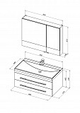 Комплект мебели для ванной Aquanet Нота 90 белый (камерино) 00287702
