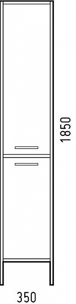 Шкаф-пенал Corozo Айрон 35 черный/белый SD-00000410