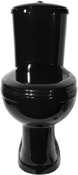 Унитаз-компакт Оскольская керамика Дора Антивсплеск Стандарт черный, нижний подвод воды, горизонтальный выпуск