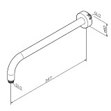 F0522701 Держатель для верхнего душа, черный, шт.