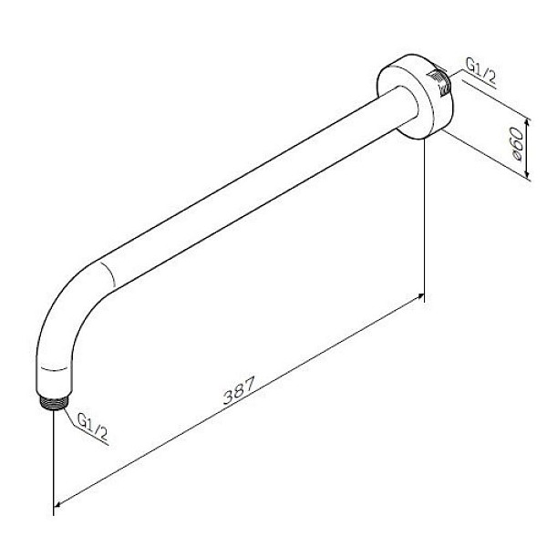 F0522701 Держатель для верхнего душа, черный, шт.