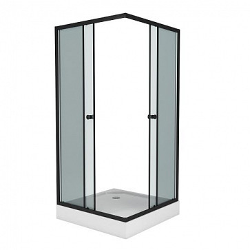 Душ. уголок NG-009-14QT (900х900х1950) низкий поддон(13см) стекло ТОНИРОВАННОЕ, 2 места