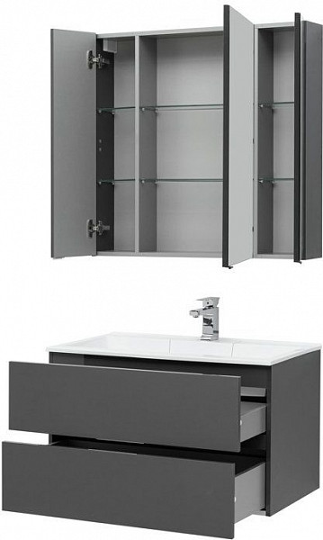 Мебель для ванной Aquanet Алвита 90 серый антрацит 00241388