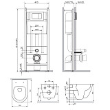 DX22.IS10101.1700 Инсталляция с клав белый с подвесным унитазом Apollo безободк с сид м/лифт