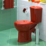 Унитаз-компакт Оскольская керамика Дора Антивсплеск горизонтальный выпуск, красный