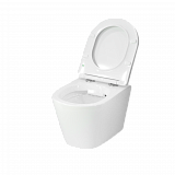 Унитаз подвесной Circulo , белыйЮ  горизонтальный выпуск, безободковый, в комплекте с  быстросьемным сиденьем микролифт  дюропласт Selena C001WG