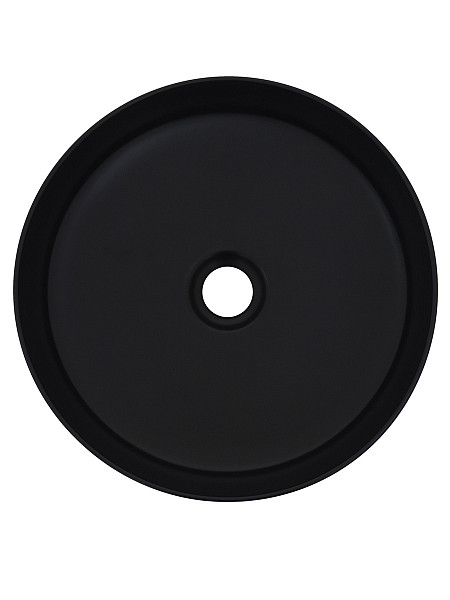 AQM5012 Раковина накладная AQUAme круглая, цвет черный матовый. 355x355x120